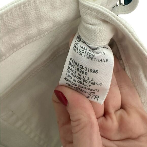 AG Adriano Goldschmied White Mid Rise Frayed Ankle Legging Jean - Picture 9 of 9